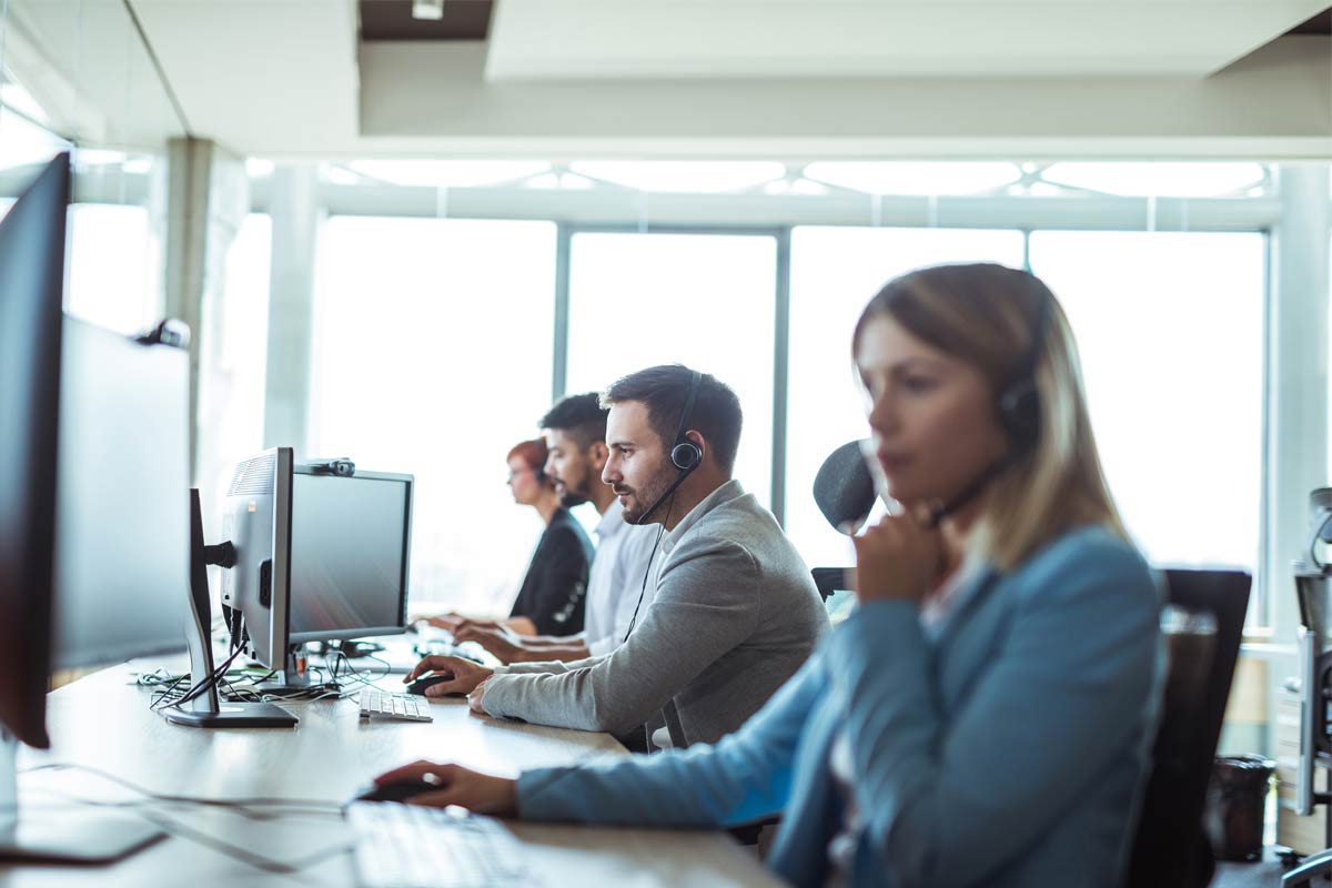 Operators Working In A Call Centre.